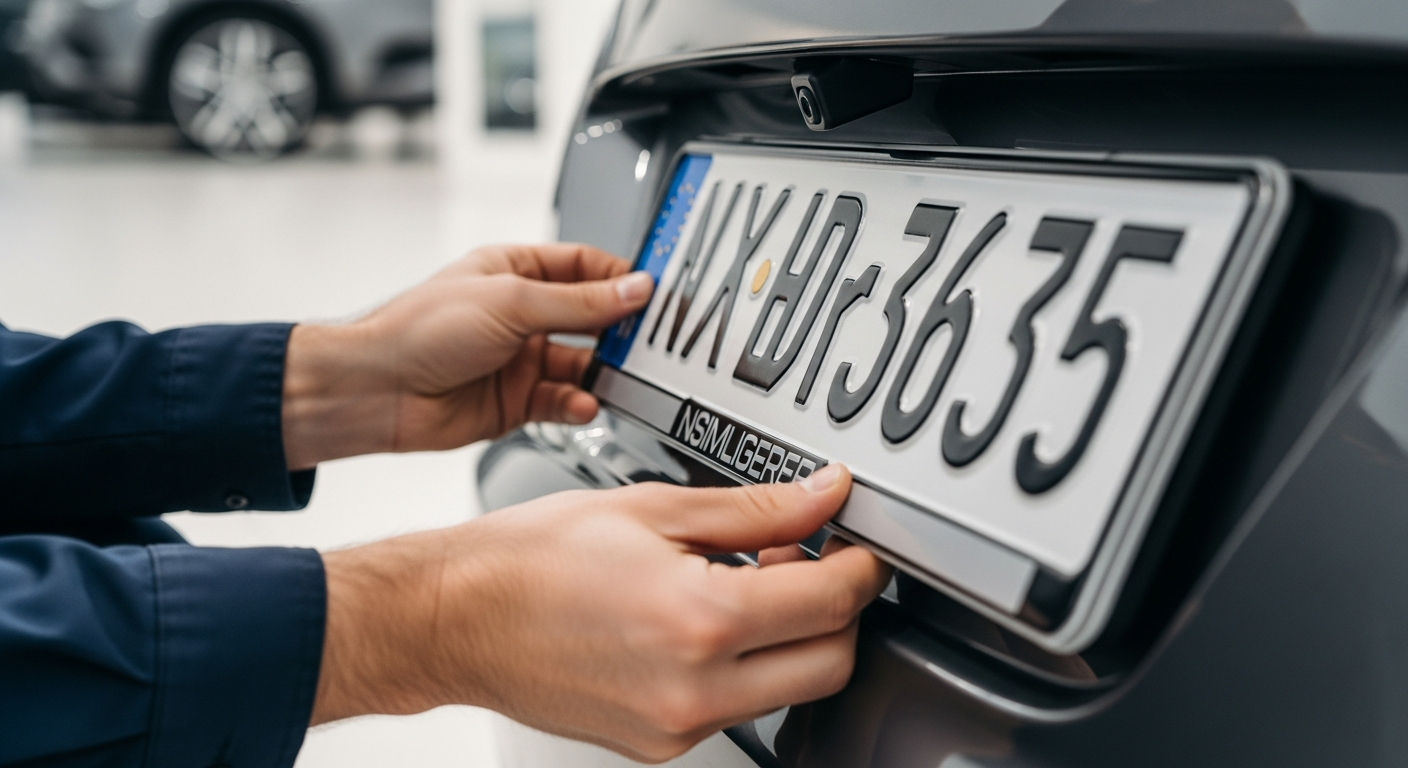 Configurateur en ligne Aquacars sur un écran d'ordinateur, montrant les options de personnalisation d'une plaque.